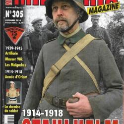 Militaria magazine 305 stahlhelm 16 , chemise du soldat fran&ccedil;ais, mauser 98 k, les malgaches
