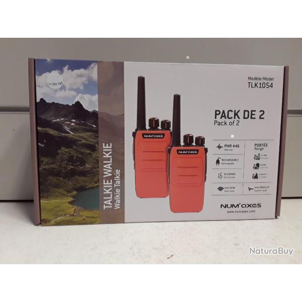 Pack de 2 talkie walkie Num axes TLK1054 ORANGE FLUO