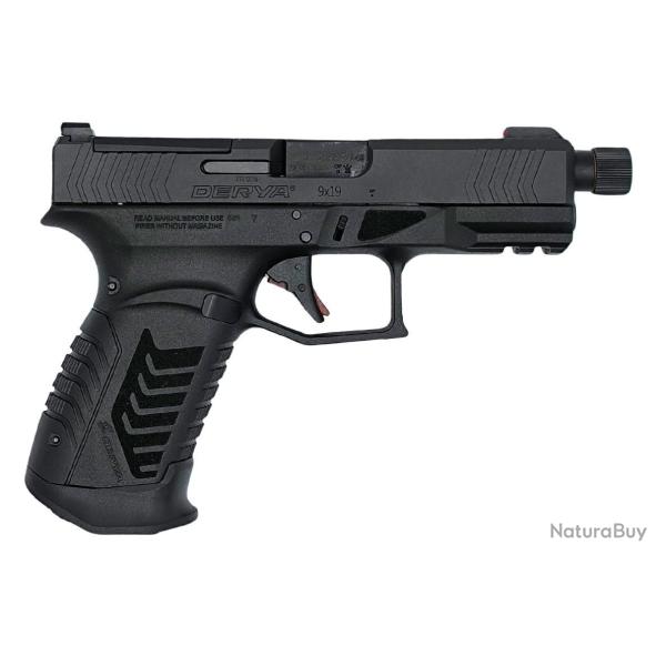 PISTOLET DY9 CAL 9X19 NOIR filet� AVEC OPTIC READY, CHARGEURS 2x15 et 4 GRIPS DERYA
