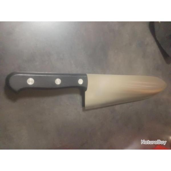 Couteau "  abattre "bargoin l enclume ancienne fabrication lame forg�e manche 3 rivets