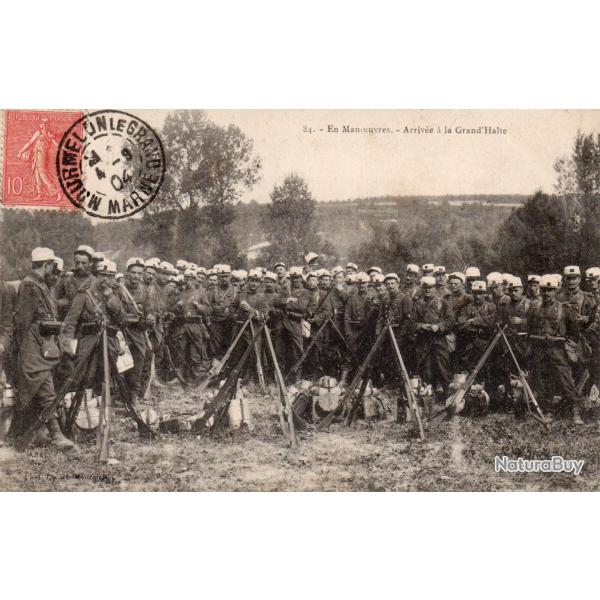 CPA - En Manoeuvres .- Arriv�e a la Grand 'Halte N�4484