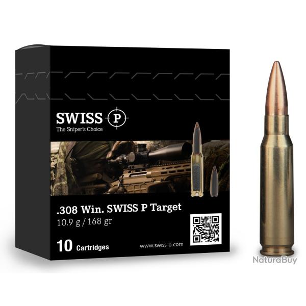 SWISS P cal.308 Win TARGET BTHP 168gr - 10.9 grammes /100