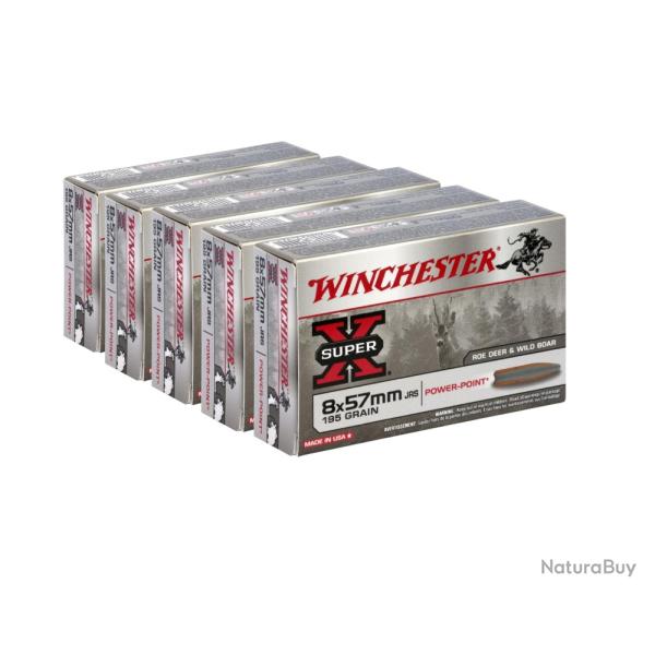 100 BALLES WINCHESTER 8X57JRS POWER POINT 195GR DEC