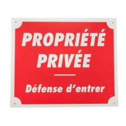 Panneau de signalisation Januel Propri&eacute;te priv&eacute;e d&eacute;fense d'entrer - Aluminium