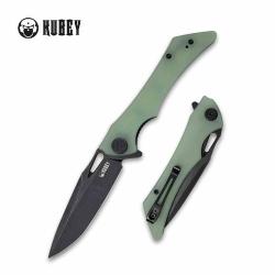 Couteau Kubey Raven Lame Acier AUS-10 Manche G-10 Jade Liner Lock IKBS KUB245G