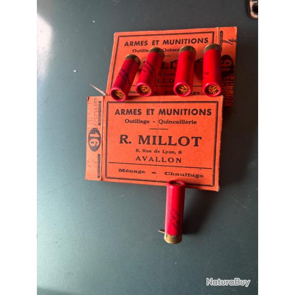 Superbes cartouches � broche calibre 16 plomb 5 et plomb 4 R.MILLOT