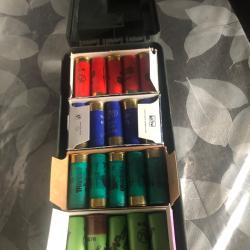 4 boites de 25 de cartouches  pour chasse,baltrap,fob, cheddite rio, mari, plombs de 7,5/    cal 12