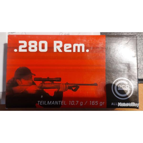 Boite munitions .280 Rem 10.7 g/165 grains SoftPoint bullet