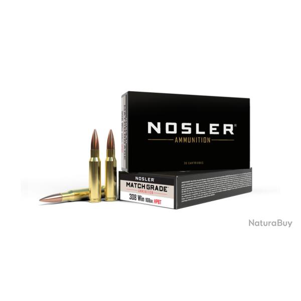 Nosler 20 cartouches MGA-308 Win 168 gr CC HPBT