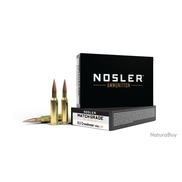 Nosler 20 cartouches MGA-6.5mm Creedmoor 140 gr RDF HPBT
