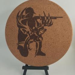 Dessous de plat en li&egrave;ge - Motif Chasse - 19 cm