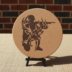 Dessous de plat en li&egrave;ge - Motif Chasse - 19 cm