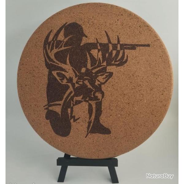 Dessous de plat en li�ge - Motif Chasse - 19 cm