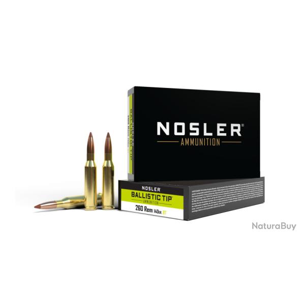 Nosler 20 cartouches BTA-260 Rem 140 gr BT SP