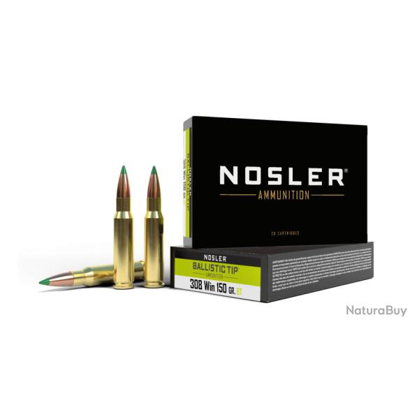 Nosler 20 cartouches BTA-308 Win 150 gr BT SP