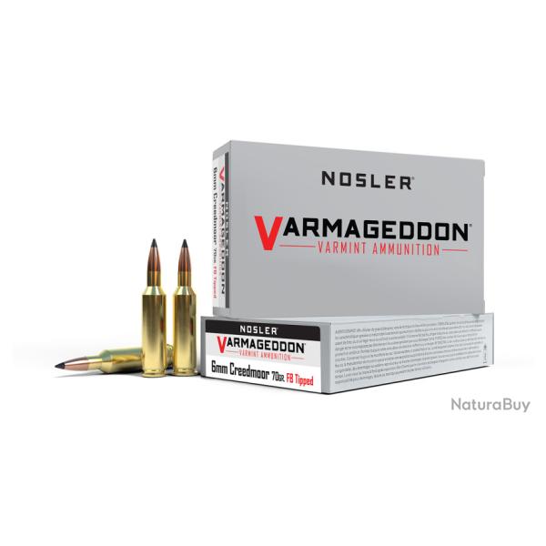 Nosler 20 cartouches VGA-6mm Creedmoor 70 gr VG FBT