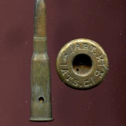 8 mm Lebel Inerte Mle 1892 - &eacute;tui ART M - Tarbes 1901 - marquage : ART.M/1/01/ATS.C./