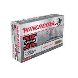 Cartouches WINCHESTER SUPER X POWER POINT - Cal: 308 WIN - 150 grs (9,7g) - Boite de 20 unit&eacute;s