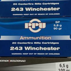 3 boites  cartouches calibre 243 Winchester,