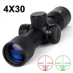 Lunette de tir 4x30EG compacte avec r&eacute;ticule lumineux colliers 11 ou 22 mm