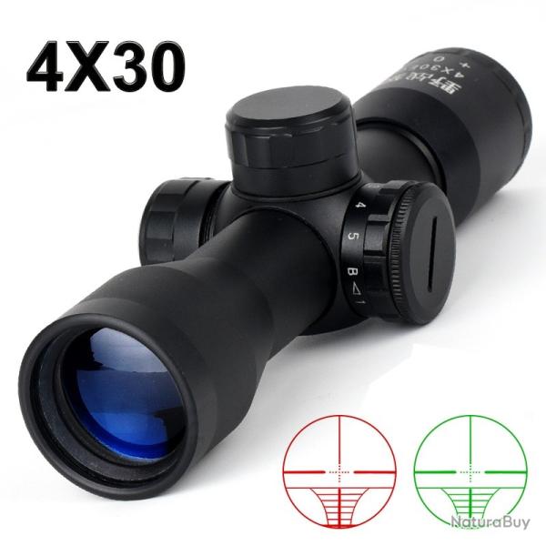 Lunette de tir 4x30EG compacte avec r�ticule lumineux colliers 11 ou 22 mm