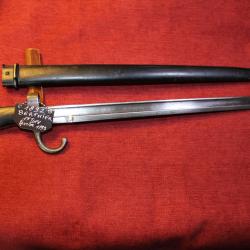 Baionnette Berthier 1892  " Manuf.armes Chat. F&eacute;vrier 1893 "