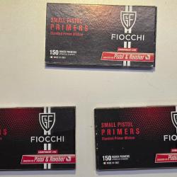 450 amorces Fiocchi - Small Pistol - Lot de 3 boites de 150