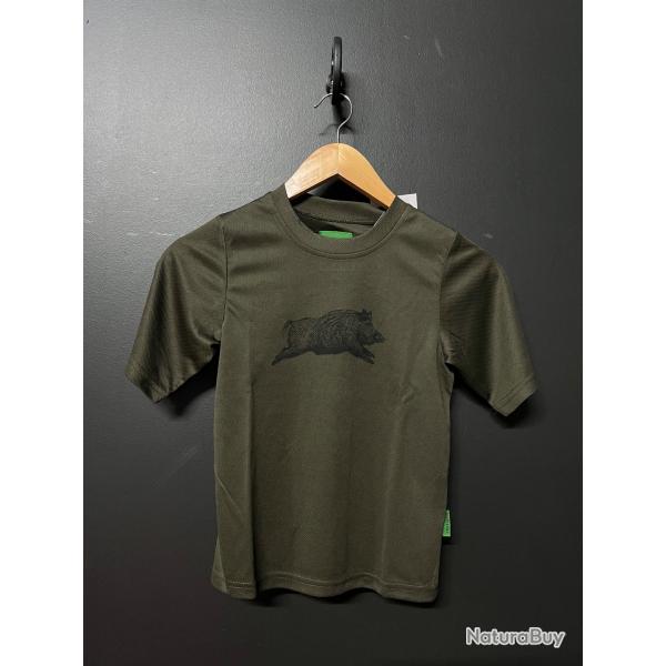 TSHIRT ENFANT VERT SANGLIER TREELAND
