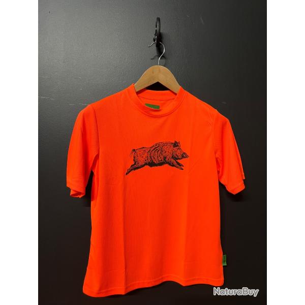 t-shirt ENFANT ORANGE  SANGLIER TREELAND