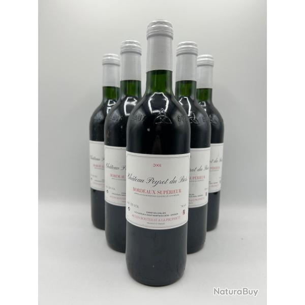 Vente Flash ! 2001 Ch�teau Peyrot Peyrot du Bois - Bordeaux Sup�rieur Rouge - 6 Bouteilles
