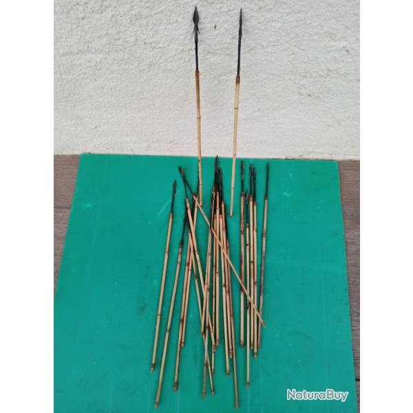 LOT  ANCIENNE   FLECHES  FANG  DU  GABON  .  21 FLECHES  .  BEL ETAT GENERAL   .