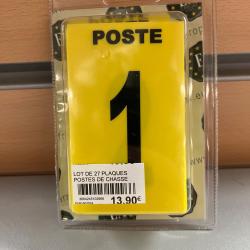 PLAQUE NUMEROT&Eacute; POSTE JAUNE