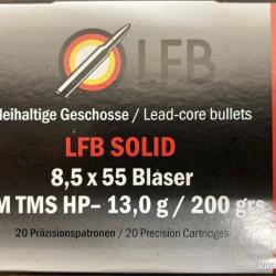 Munitions LFB 8,5x55 blaser SM TMS HP 13,0g / 200grs