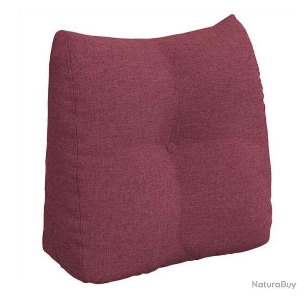 Coussin dos ergonomique tissu bordeaux 45x24x50 cm soutien confortable