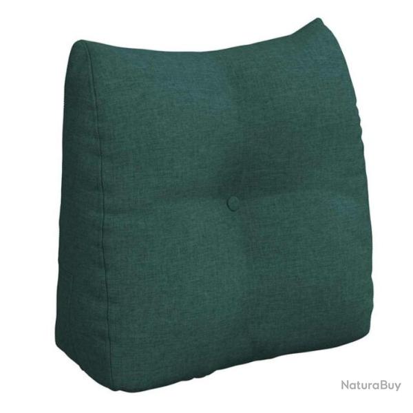 Coussin dos ergonomique tissu vert fonc� 45x24x50 cm soutien confortable