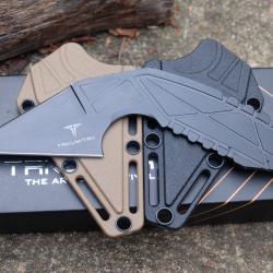 Couteau Lame Fixe Takumitak Void Lame Acier 3Cr13 Manche Synth&eacute;tique Noir Etui FRN