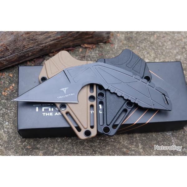 Couteau Lame Fixe Takumitak Void Lame Acier 3Cr13 Manche Synth�tique Noir Etui FRN