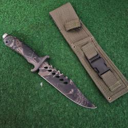 Couteau a lame fixe avec manche anti d&eacute;rapant