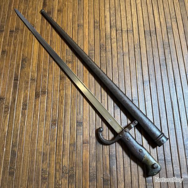 BA�ONETTE GRAS ML 1874 / 1879 MONOMATRICULE MANUFACTURE D'ARMES DE TULLE 1879