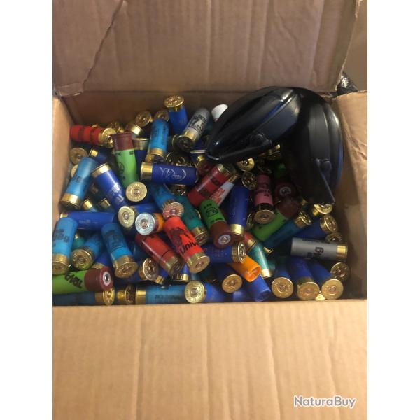 plus de 8kg de cartouches pour chasse,baltrap,  toutes marques, pl  de 7,5/+ casque cadeau neuf