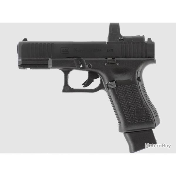 PIST GLOCK 19 GEN5 MOS BBS 6MM CO2 1J BLACK AVEC 4 INTERFACES