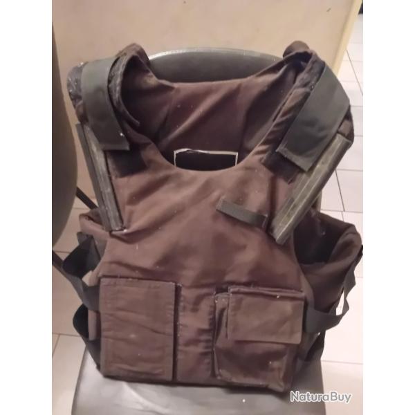 ENCHERE GILET PARE BALLES MARRON 3A IRLANDAIS LEGER TAILLE L