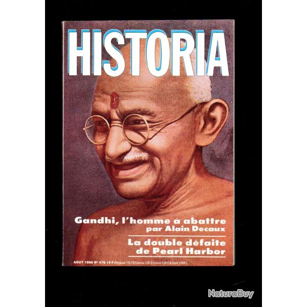historia 476 1986, la double d�faite de pearl harbor, les caiffa, le cow-boy, gandhi, louis XVII