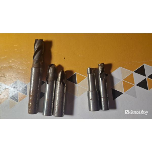 Lot de 5 fraises outils tour fraiseuse tourneur