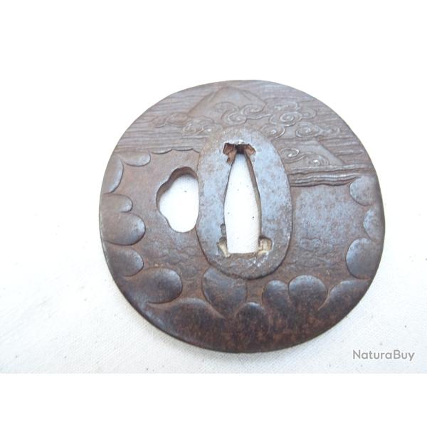 207- lot tsuba en fer pour katana ou wakisashi, sabre  japonais