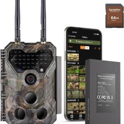 Cam&eacute;ra de Chasse P300 Pro WiFi Batterie 7800 mAh 64MP Double Antenne 50m Vision Nocturne P66+ SD 64G