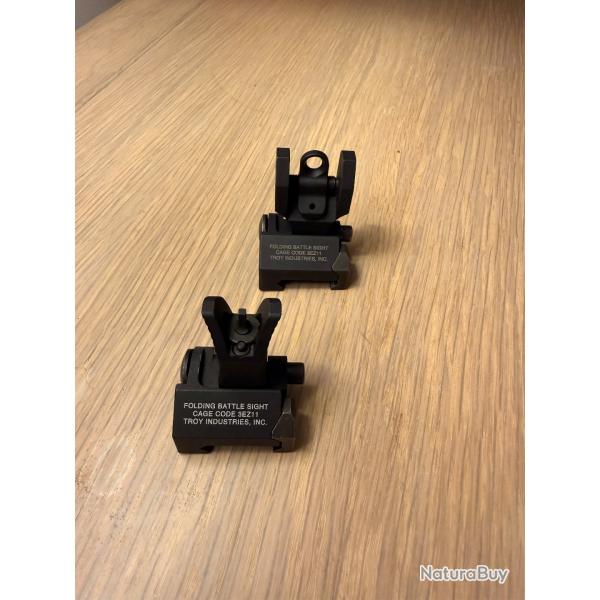 Hausse et guidon flip-up TROY pour AR-15