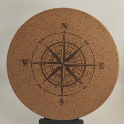 Dessous de plat en li&egrave;ge - Motif Rose des vents - &Oslash;19 cm