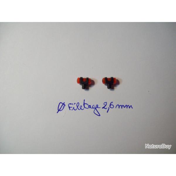 point de mire guidon fluorescent rouge filetage  2,6 mm