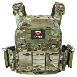 Gilet Tactique Porte-Plaque Vert Ranger MOLLE 1000D Laser R&eacute;glable 110-150 cm